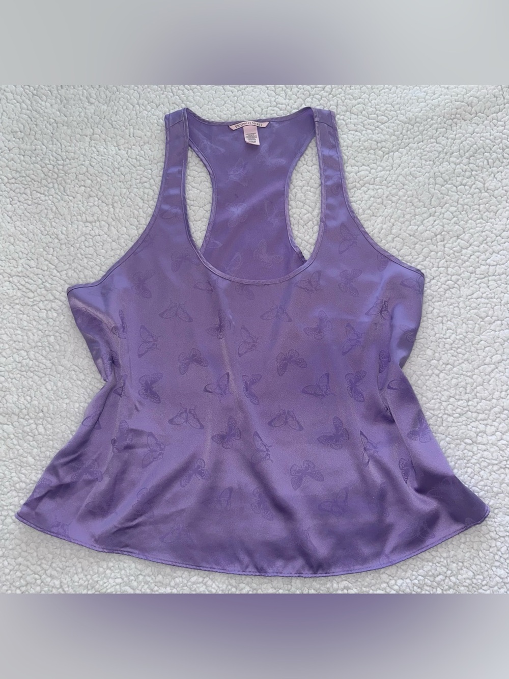 Victoria's Secret Butterfly Lavender Satin Whimsy Flowy Tank Y2K Style